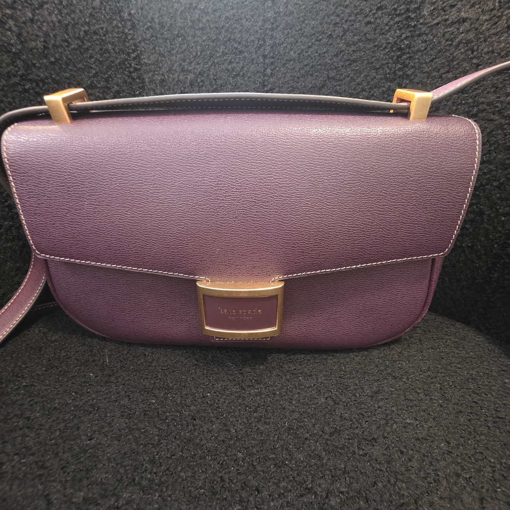 Purple Leather Crossbody Bag